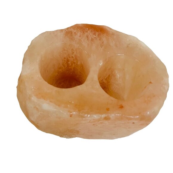 Natural Himalayan Salt Tea Light Candle Holder 2 Holes - Picture 5 of 6